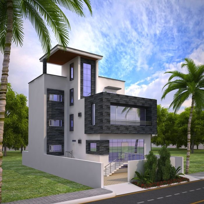 Exterior modern elevation house villa designs bungalow building residential front architecture plans sagar ideas interiors haus floor visit board pano