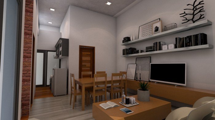 Desain rumah 8x10 2 kamar tidur