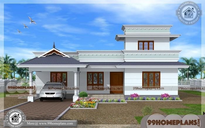 Desain rumah depan 1 lantai belakang 2 lantai