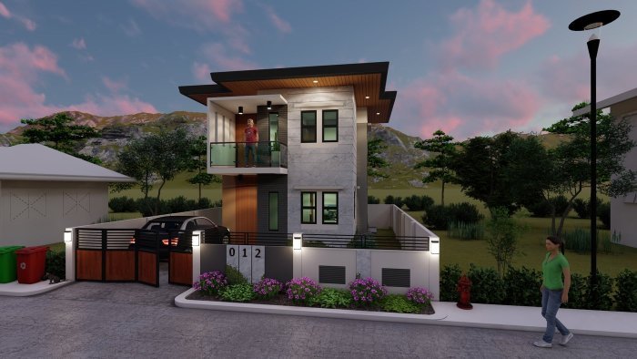 Desain rumah toko 2 lantai 6x12