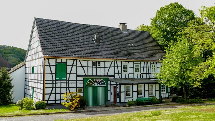 Half house timbered brick timber stock