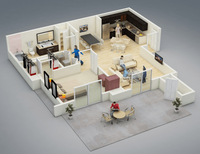 Desain rumah 1 kamar 1 dapur