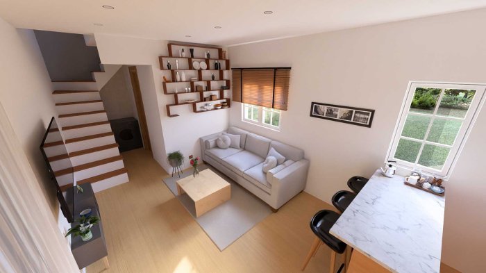 Desain rumah kontrakan 3x8