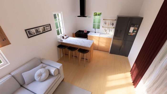 Desain rumah kontrakan 3x8