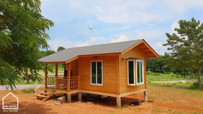 Desain rumah kayu 4x6 2 kamar