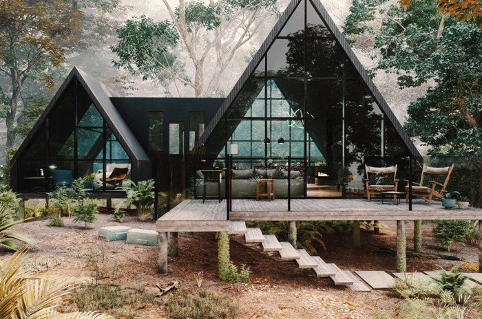 Desain rumah segi tiga