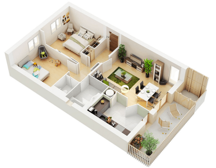 Desain rumah 1 kamar